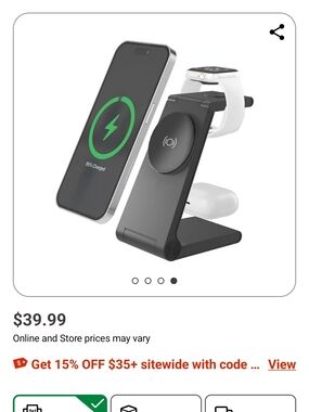 3-in-1 Wireless Charging Stand - Black